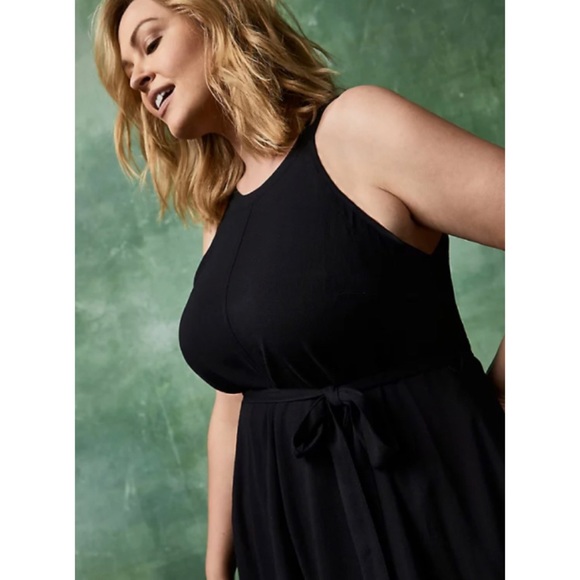 🆕 Black Woven Tiered Mini Dress 3X 22 24 NWT - Picture 3 of 8